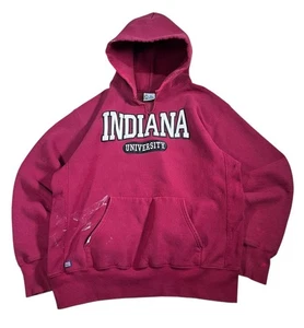 Sudadera con capucha roja para hombre XL Indiana Hoosiers vintage de algodón envejecido de EE. UU. - Imagen 1 de 8