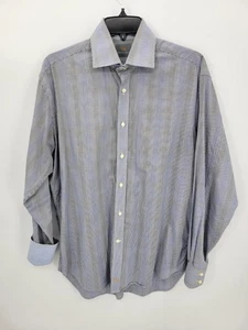 Camisa Thomas Dean Para Hombre Mediana Azul Cuadros Algodón Pima Manga Larga Abotonada - Imagen 1 de 9