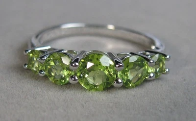 纯银法老宝藏橄榄石戒指 3.2 克 10 码 Stauer #B142 — 第 1/4 张图片