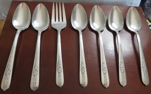 Oneida ROYAL ROSE 7 Serving Pieces Nobility Plate Vintage Silverplate Flatware - Picture 1 of 5