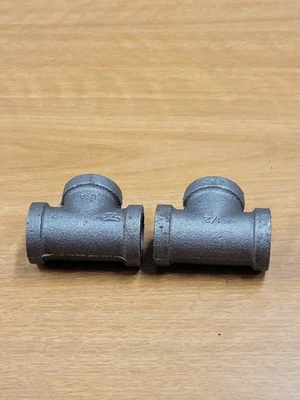 Anvil Tee Pipe Fitting Black Malleable Iron 1/2" NPT Female 8700120457. 2pk - Image 1 of 3