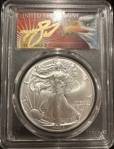 American Silver Eagle 2023 $1 primera 500 graduación profesional MS 70 FS oro firmado Thomas Cleveland - Imagen 1 de 2