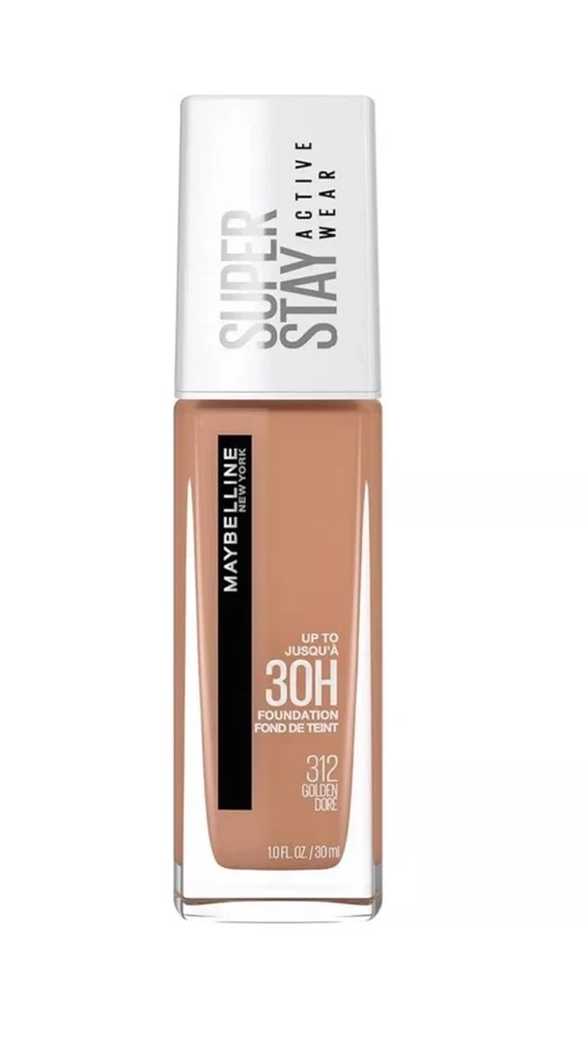 Base Maybelline SuperStay cobertura completa 24 horas 312 dorada 1 oz Foto 1 de 1