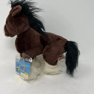 Ganz Webkinz Clydesdale Pferd 9 Zoll braun Stofftier Plüsch Pony HM139 ohne Code - Bild 1 von 12
