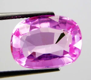 Certified 11.40 Ct Natural Pink Kunzite Cushion Cut Loose Gemstone From Brazil - Picture 1 of 10