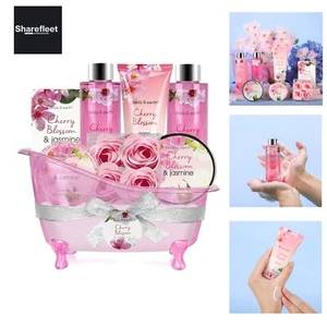 BODY & EARTH 8 tlg. Spa Geschenkset Frauen, Kirschblüten und Jasmin Duft,Scha... - Bild 1 von 8