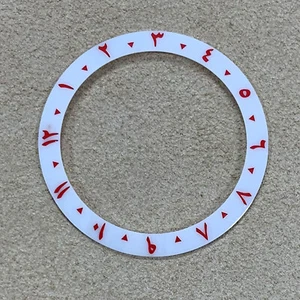 38mm Watch Bezel Insert Replacement White Ceramic Oblique Antique Arabic Numeral - Picture 1 of 16