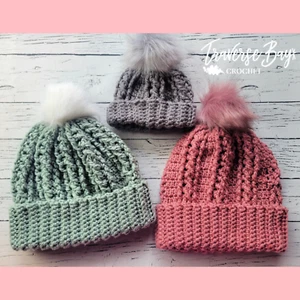Crochet cable twist beanie hat baby toddler child adult 6 sizes PATTERN ONLY - Picture 1 of 6