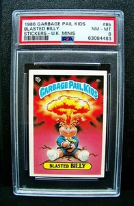 GPK, 1986, 1st Series, UK Minis #8b Blasted BILLY, Award, OS1, 1985, PSA 8 NM-MT - Picture 1 of 2