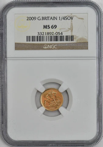 2009 Great Britain 1/4 Sovereign MS69 .0588 AGW NGC 946307-10Q Cover