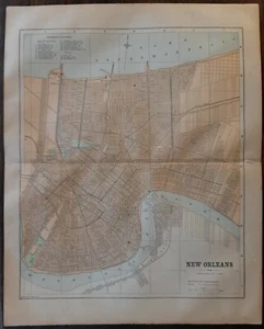 Antique Map - New People's Cyclopedia, 1887 - City of New Orleans, Louisiana - Picture 1 of 8