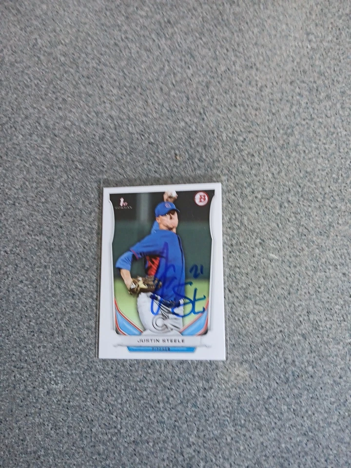 Justin Steele Signed In Person 2014 Bowman Rookie Cubs Card A I - Image 1 of 1