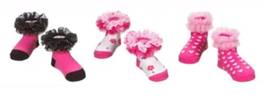 Ganz Valentine's Day Newborn Infant Baby Girl Pink Ruffle Socks ER34715 - Picture 1 of 5