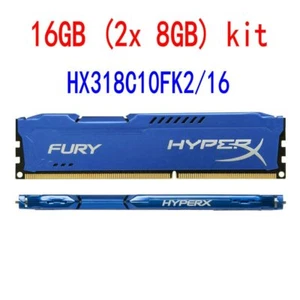 16GB 2x8GB 1866MHz DDR3 HX318C10FK2/16 240pin DIMM Desktop Memory HyperX FURY BT - Picture 1 of 6
