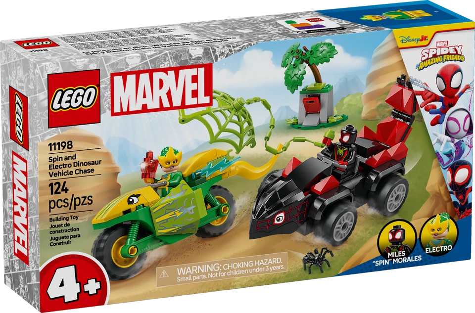 LEGO Spider-Man: Spin and Electro Dinosaur Vehicle Chase (11198)