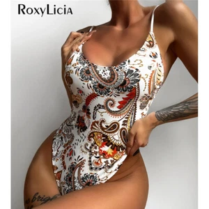 Sexy Drachen bedruckter hoch geschnittener Einteiler Badeanzug Damen Bademode - Bild 1 von 10