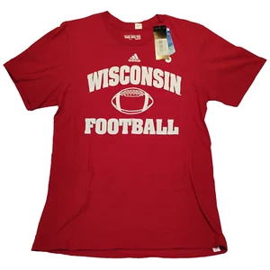 Wisconsin Badgers Football Adidas T-Shirt Men’s Size Medium NCAA NWT - Picture 1 of 5