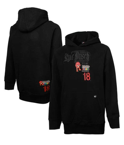 #18 Kyle Busch Black Hoodie NASCAR Sweatshirt Cover