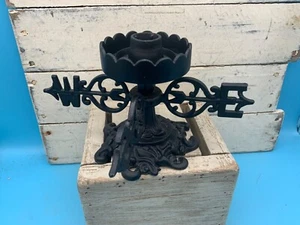 Vintage Unique Ornate Cast Iron “EMIG” Weathervane Candle Holder, 4.5 x 8.5" - Picture 1 of 7
