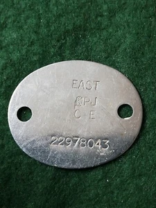 British Post War Dog Tag 22978043 East. - Picture 1 of 2