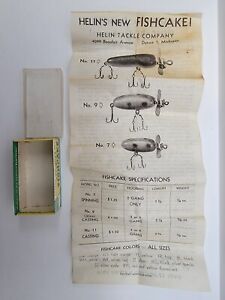 Vintage Helin Tackle Co. Fishing Lure Box & Pamphlet