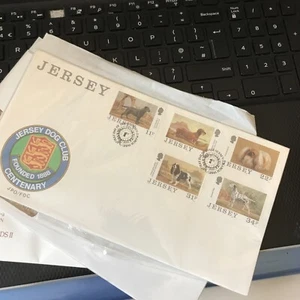 GB JERSEY STAMPS FDC FIRST DAY COVER 1988 JERSEY DOG CLUB. UNADDRESSED - Picture 1 of 2