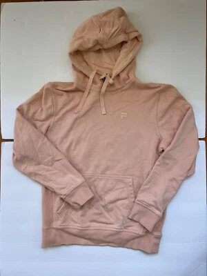 Sudadera con capucha suave para mujer Fila pulóver logotipo bolsillo rosa pequeña  Foto 1 de 4