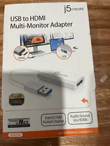 USB to HDMI Multi-Monitor Adapter- J5 Create Full HD 1080p New - Picture 1 of 3