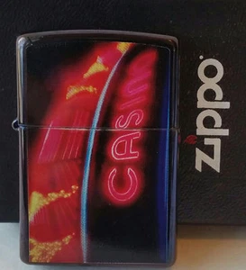 Zippo Casino Lucky 777 SAPHIRE BLUE matte RARE & DISCONTINUED Lighter 2004 NEW - Picture 1 of 12
