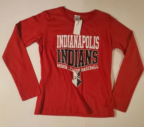 NEW Minor League Baseball Indianapolis Indians Women Small T Shirt Long Sleeve Cover