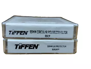 Tiffen 55mm Circular Polarizer Polarizing Lens Filter 55CP + UV Filter 55UVP - Picture 1 of 10