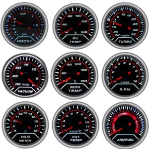 2" 52mm LED Car Boost PSI/Pressure/Water/Oil Temp/Tachometer/Volt/AFR/EGT Gauge - Picture 1 of 18