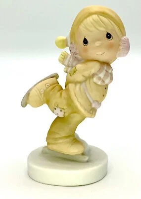 Precious Moments Dropping in for Christmas E-2350 Ice Skating 1982 W/BOX - Image 1 of 4