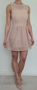 NEW £245 Maje Cloche Dress Fit Flare Dress Lace Blush Size 2 / 10 - Picture 1 of 7