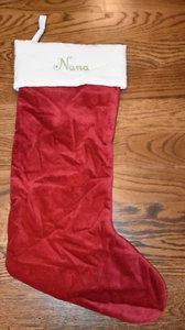Pottery Barn klassischer Samtstrumpf rot Monogramm Nana neu mit Etikett groß - Bild 1 von 3