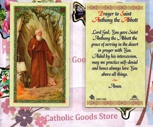 St. Saint Anthony the Abbott - Prayer to St. Anthony - Laminated Holy Card - Picture 1 of 3