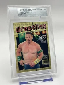 2024 Foglia Metallo JOHN CENA Prova di Preproduzione SUPER PRISMATIC GOLD 1/1 WWE WWF - Foto 1 di 3