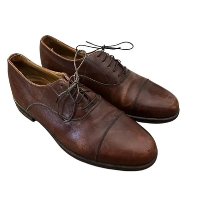 Zapatos de vestir Oxford vintage Y2K Florsheim Comfortech puntera cuero marrón 9,5D Foto 1 de 4