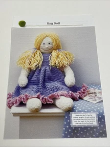 Rag Doll Crochet Pattern Page From Book - Picture 1 of 3