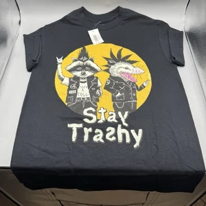 Threadless By Vincent Trinidad Stay Trashy Raccoon Oppossum T-Shirt SMALL New - Picture 1 of 5