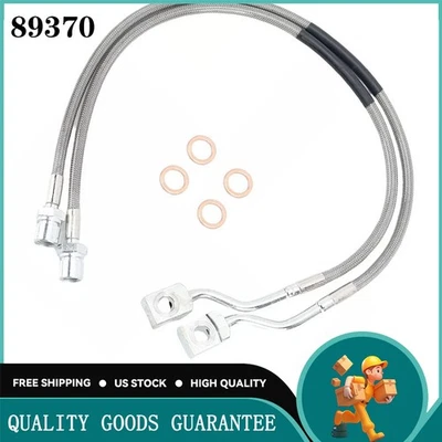 2PCS Front Steel Extended Brake Lines 89370 for Silverado Sierra 1500 2007-2019 - Image 1 of 4