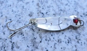 AL&W Fishrite Vintage Angellöffel mit roter Perle 2 3/4" - 2 Haken - Bild 1 von 3
