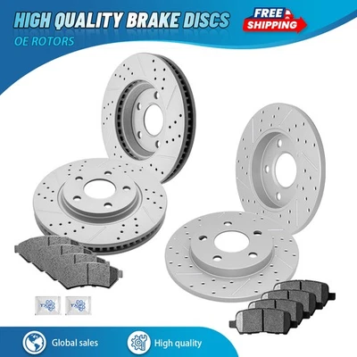 Pastillas de freno de cerámica para rotores delanteros traseros perforados Buick Allure Lacrosse 2005-2009 Foto 1 de 4