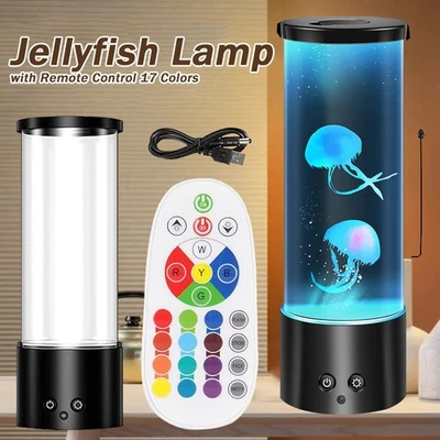 Quallen Lampe Aquarium Schutzlampe Sensory Fantasielampen mit Fernbedienung Büro - Bild 1 von 4