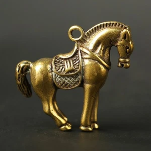 Useful Convenient Pendant Ring Amulet Brass Car Gifts Hanging Horse Mini - Picture 1 of 12