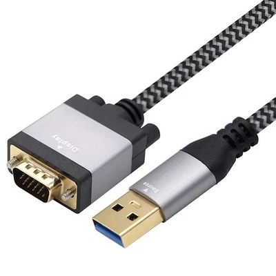 2m USB 3 0 to VGA Video Cable for Laptops and Projectors Reliable Signal - Image 1 of 4