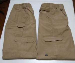 Two Pair Of 511 5.11 Tactical Cargo Pants Mens 42x30 Khaki Tan Stretch Waist - Picture 1 of 24