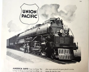 Union Pacific Train Engine Big Boy 4002 RR Railroad Vtg 1942 Ad Magazine Print - Picture 1 of 5