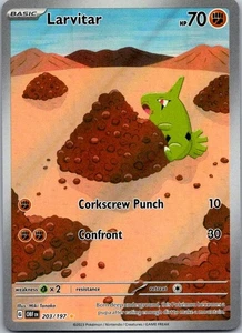 Larvitar 203/197 SV03: Obsidian Flames Holo- NEAR MINT - Picture 1 of 3