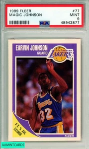 1989 Fleer Magic Johnson #77 L A Lakers PSA MINT 9 - Bild 1 von 3